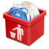 Red-trash-full icon