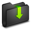 Downloads Black Folder icon