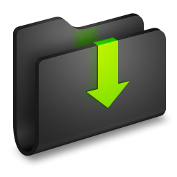 Downloads Black Folder icon