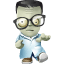 Geek zombie icon