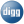 Social digg button blue icon