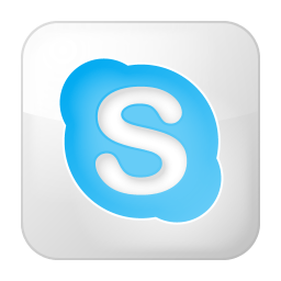 Social skype box white icon