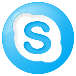 Social skype button blue icon