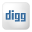 Social digg box white icon