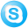Social skype button blue icon