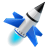 Rocket-launch-run icon